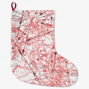 Enroute Low Altitude Chart Large Christmas Stocking