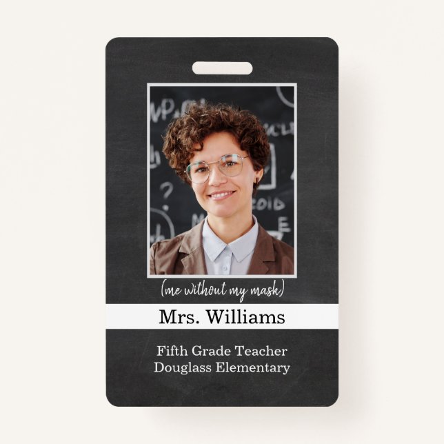 Enseignant de l'école élémentaire - photo ID Badge (Devant)