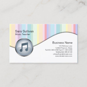 Enseignant de musique joyeuse Carte de visite Past