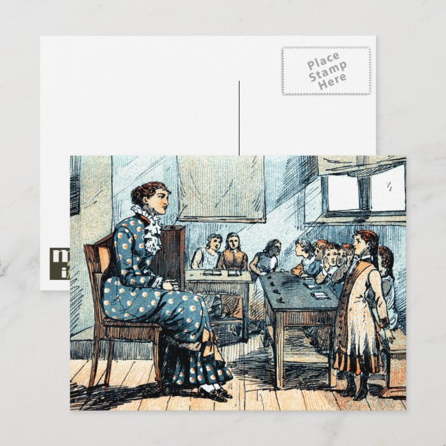 Enseignant et étudiants. Cartes postales vintage (Devant / Derrière)