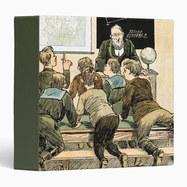 Enseignant et étudiants. Classeur cadeau d'art vin (Devant/Côté)