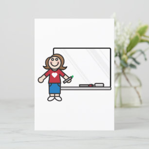 Enseignant Et Invitation Sur Tableau Blanc