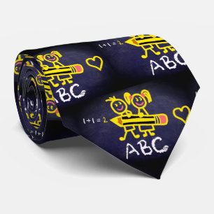 Enseignant Principal Cravate De Chalkboard ABC