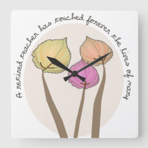Enseignant retraité Artsy Trees Horloge
