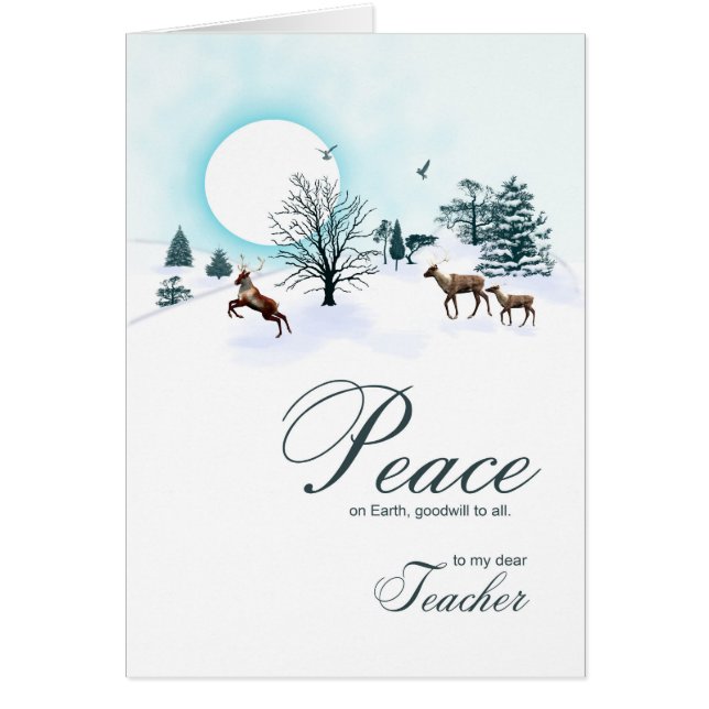 Enseignant, scène de Noël avec rennes (Devant)