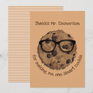 Enseignant Un Carte de remerciements de cookies in