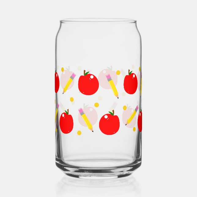 Enseignant Vie Mignonne École Can Glass Wrap (Recto)