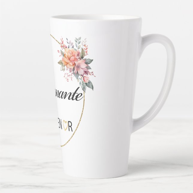 Enseignante Florale Aquarelle Latte Mug (Droite)