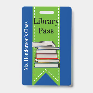 Enseignants École Bibliothèque Badge de passe