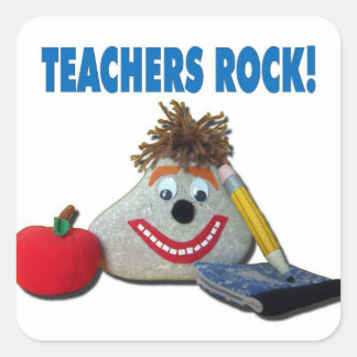 Enseignants Rock ! Sticker blanc