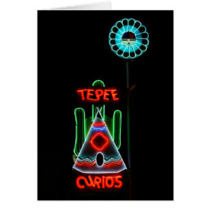 Enseigne au néon de curiosités de tepee,