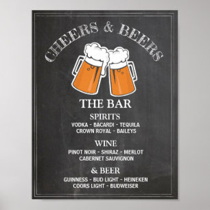 Enseigne de bar Cheers Beers Poster de réception d