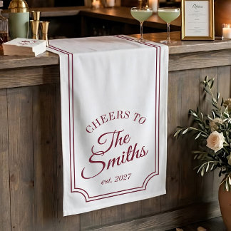 Enseigne de bar de mariage script Bannière de nom