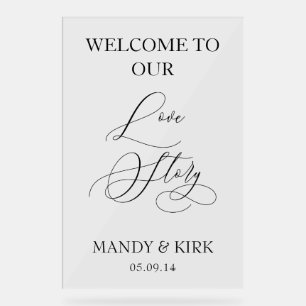 Enseigne de mariage « Bienvenue dans notre histoir