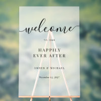 Enseigne de mariage en acrylique 'Heureux pour tou