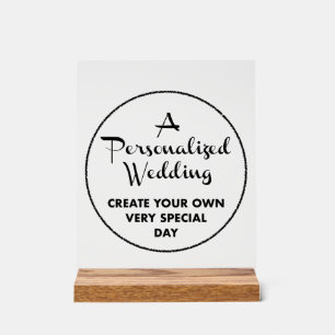 Enseigne de mariage personnalisée 10" x 8" en acry