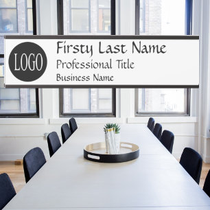 Enseigne de porte de bureau blanc Logo Plaque de n