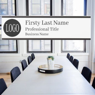 Enseigne de porte de bureau blanc Logo Plaque de n