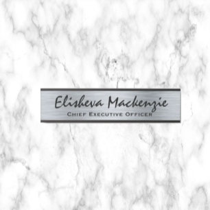 Enseigne de porte de bureau en faux argent Plaque 