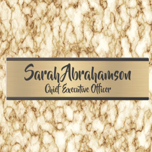 Enseigne de porte de bureau en faux or Plaque nomi