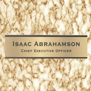 Enseigne de porte de bureau en or faux Plaque de n