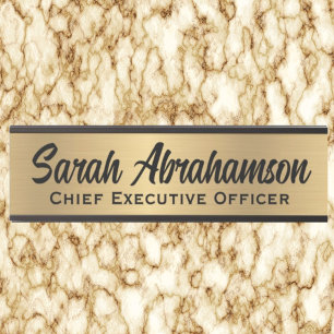 Enseigne de porte de bureau en or faux Plaque de n