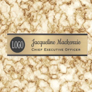Enseigne de porte de bureau en or faux Plaque de n