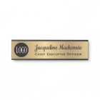 Enseigne de porte de bureau en or faux Plaque de n