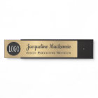 Enseigne de porte de bureau en or faux Plaque de n