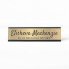 Enseigne de porte de bureau en or faux Plaque de n