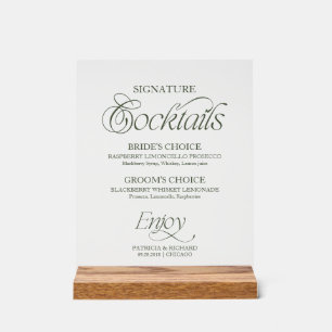 Enseigne Élégante de Cocktails Signature Minimalis