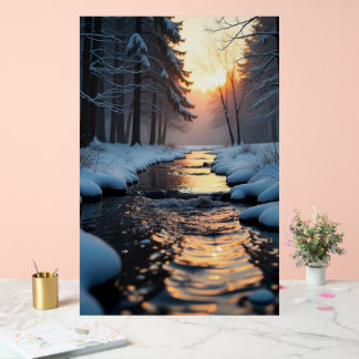 Enseigne en acrylique 24 " x 36 " Chute de neige