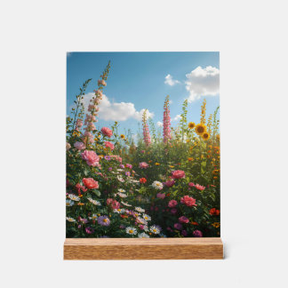 Enseigne en acrylique florale vibrante