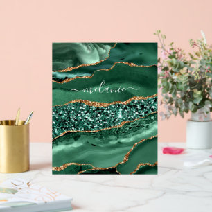 Enseigne en acrylique pailletée Vert émeraude Or V