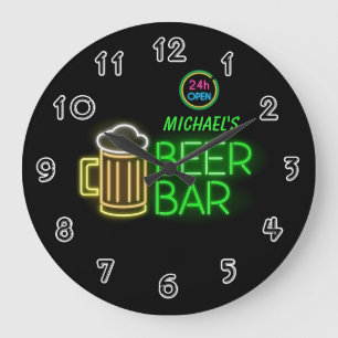 Enseigne Néon Maison Privée Bar Horloge Personnali