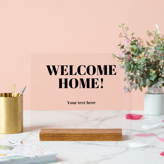 Enseigne personnalisée en acrylique de bienvenue à (Mariage)