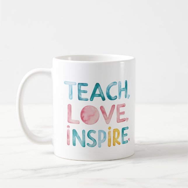Enseigner l'amour Inspirer Mug Motivationnel (Gauche)