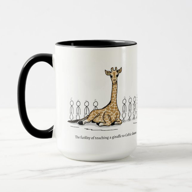 Enseigner une girafe à la danse celtique 15oz Mug (Gauche)