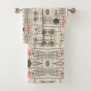 Ensemble abstrait moderne de serviette de tissu de
