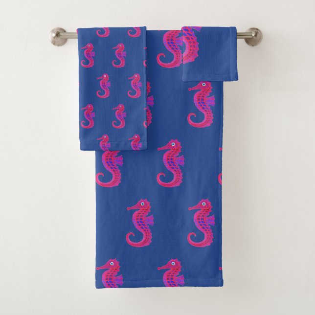 Ensemble au néon de serviette d'hippocampe (En situation)