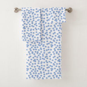 Ensemble bleu de serviette de salle de bains de