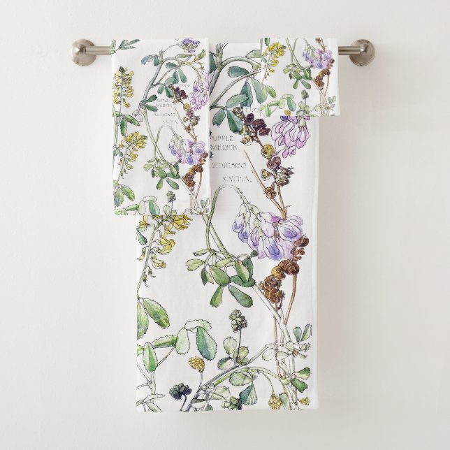 Ensemble botanique de serviette de Bath de fleur (En situation)