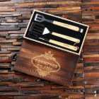 Ensemble cadeau boîte en bois avec outils Grill gr