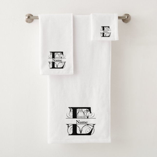 Ensemble-cadeau de bain avec monogramme initial le (En situation)