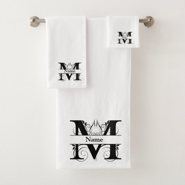 Ensemble-cadeau de bain avec monogramme initial le (En situation)