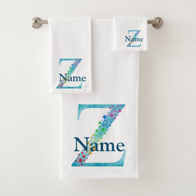 Ensemble cadeau de bain avec monogramme initiale l (En situation)