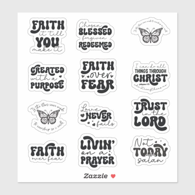 Ensemble Christian Sticker (Feuille)
