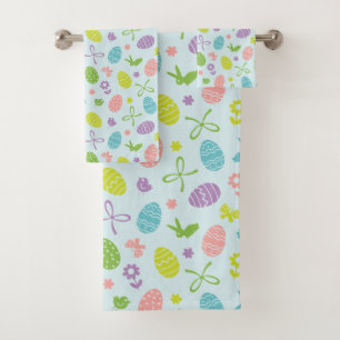 Ensemble coloré de serviette du motif   de ressort