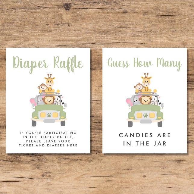 Ensemble d'affiches des Jeux de Baby shower Safari (Créateur téléchargé)