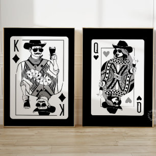 Ensemble d'art mural King & Queen of Hearts
